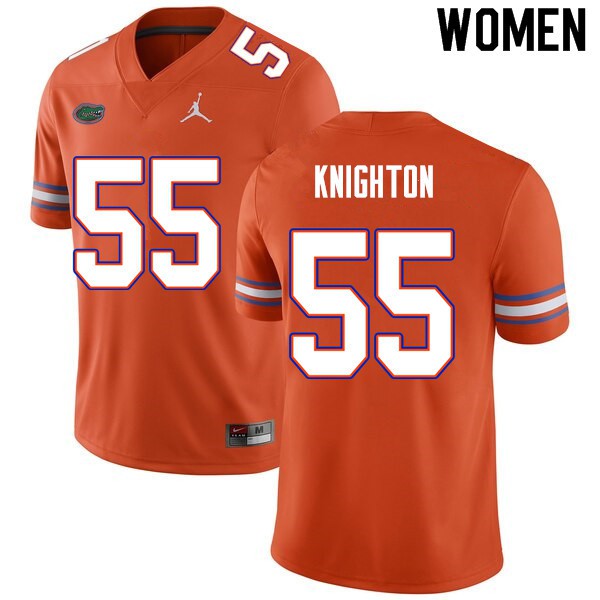 Women #55 Hayden Knighton Florida Gators College Football Jerseys Orange